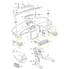 Volkswagen Passat B5, B5.5 1997-2005 Sağ Sol Orta Torpido Havalandırma Izgarası Set 3B0819728D