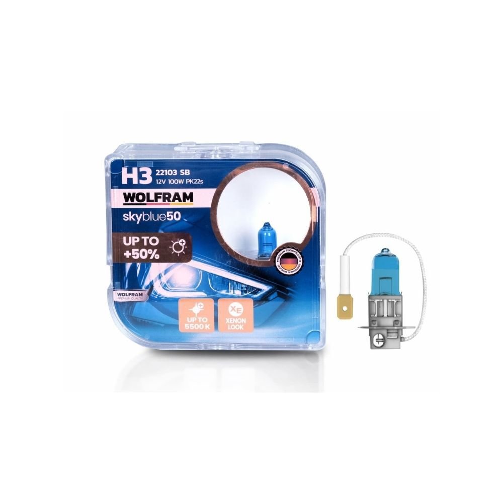 Halojen H3 Ampul Sky Blue Beyaz Işık 12V 100W