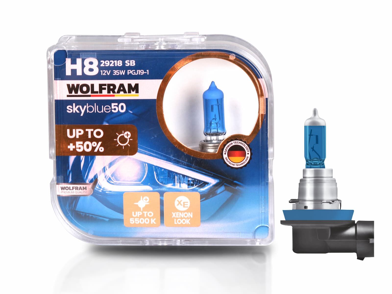 H8 Halojen Ampul Sky Blue Beyaz Işık 12V 35W 29218SB