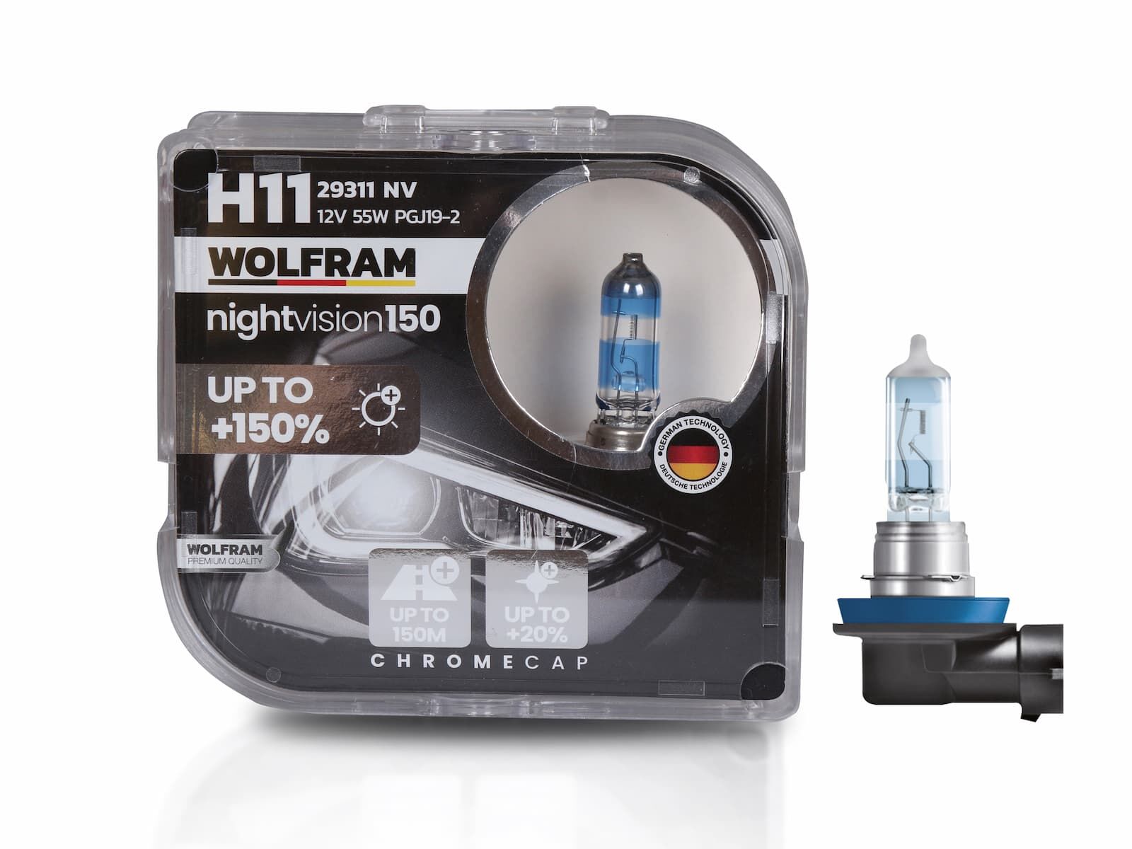 H11 Halojen Ampul NV +%150 Fazla Işık ve %20 Beyaz Işık 12V 55W 29311NV