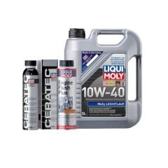 Liqui Moly 10W40 Motor Yağı MoS2'li 5 LT,Seramik Motor Koruyucu,Motor Temizleyici Engine Flush Set