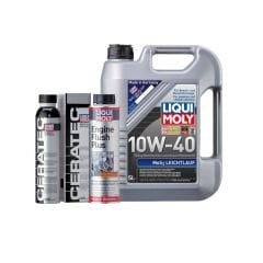 Liqui Moly 10W40 Motor Yağı MoS2'li 5 LT,Seramik Motor Koruyucu,Motor Temizleyici Engine Flush Set