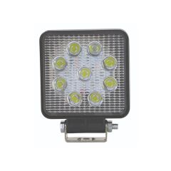 Led Kare Çalışma Lambası 9 Led Beyaz Işık + Kırmızı Stop Fonksiyonlu 10/30V E-Belgeli 27+6W 31903