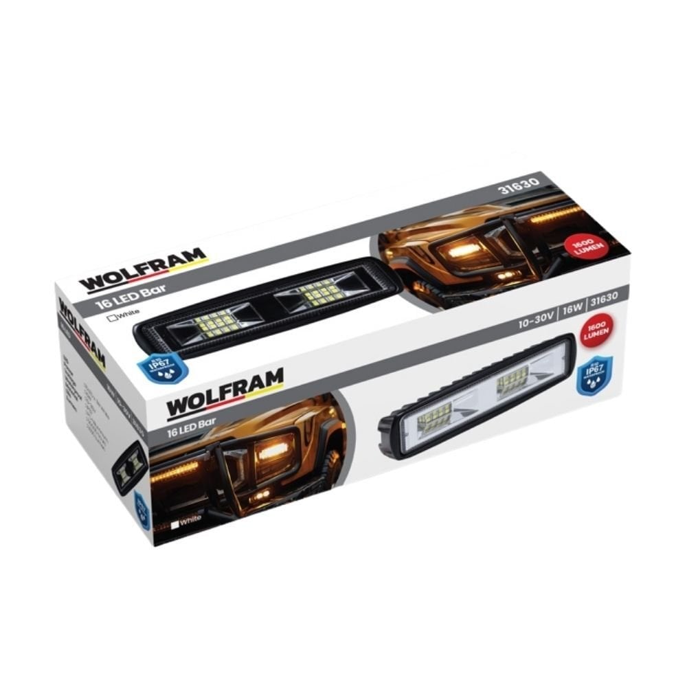 Led Gündüz Farı Alttan Bağlantı Dikdörtgen 12/24V E-Belgeli 16W 31630