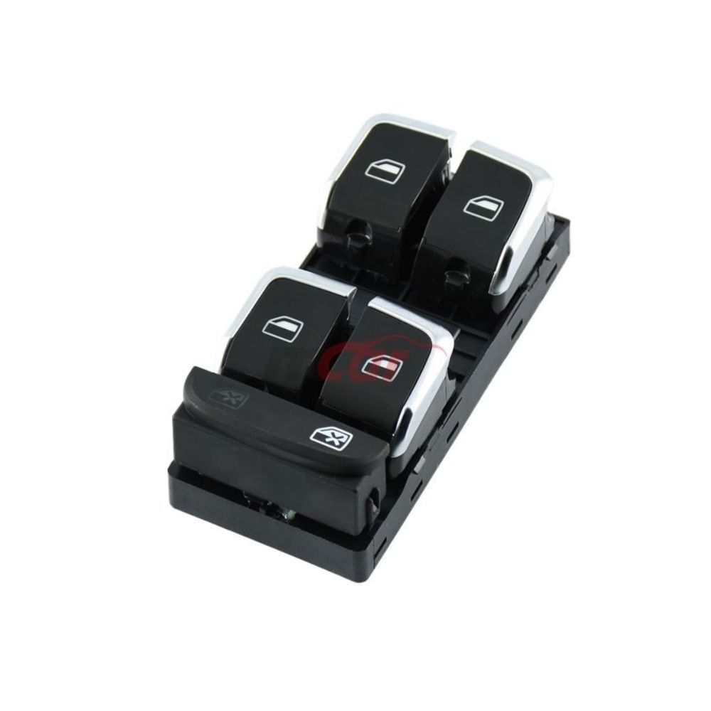 Audi A4 2007-2015, Audi A5 2009-2017, Q5 2008-2017, Cam Açma Kapama Düğmesi 4lü Kromlu 8K0959851D